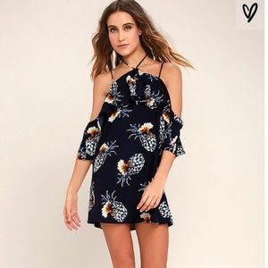 Lulu's Off The Shoulder Pineapple Dress